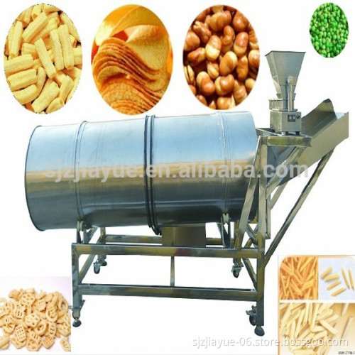 Tumble drum flavoring machine for potato chips